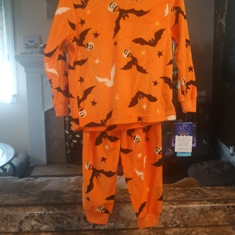 Carter's Orange and Black Halloween  Pants And Shirt Two-piece PJs New